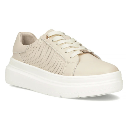 Filippo Leather Beige Low Shoes