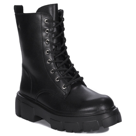 Filippo Black Leather Women's Boots