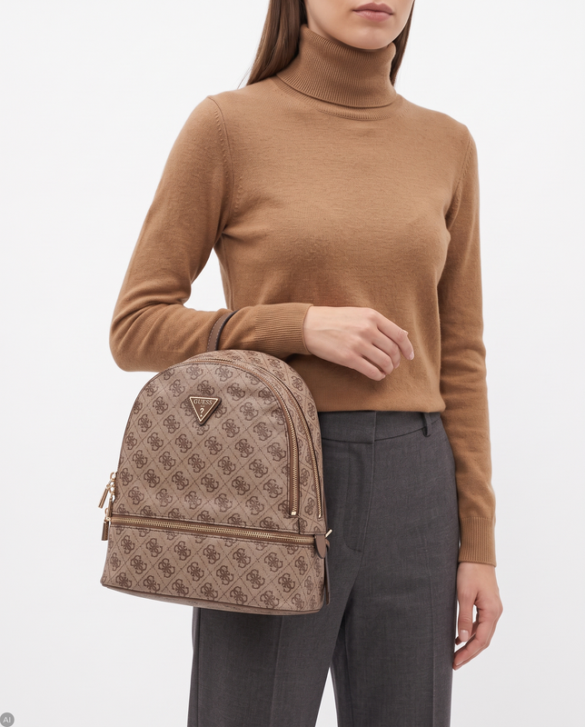 Guess Women's Backpack With Monogram Brown TWNB2168030-CAMEL