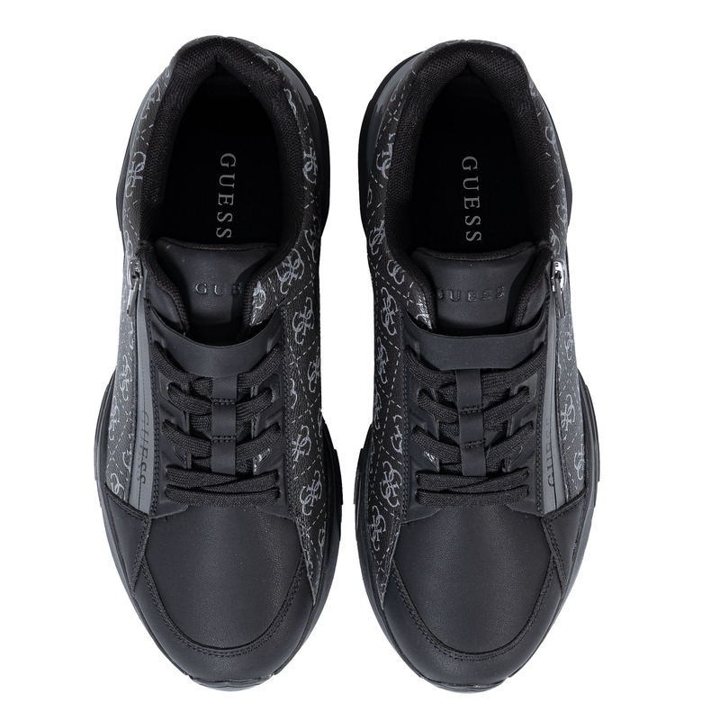 Guess Chunky Sneakersy Z Zamkiem I Monogramem 4G Czarne FMFVALELE12-BLACK