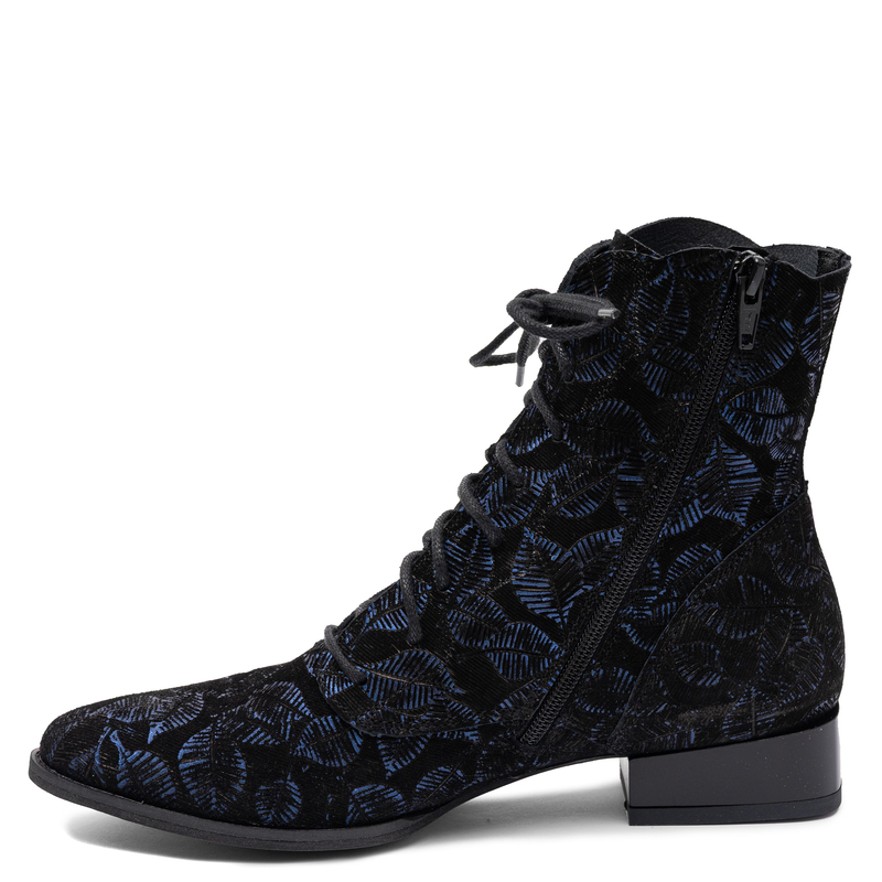 Maciejka Comfortable Patterned Ankle Boots Leather Black Navy 6391W-02/00-1