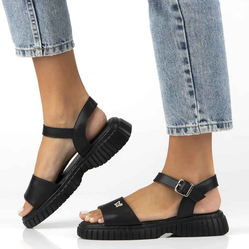 Filippo Women's Flat Sandals Black