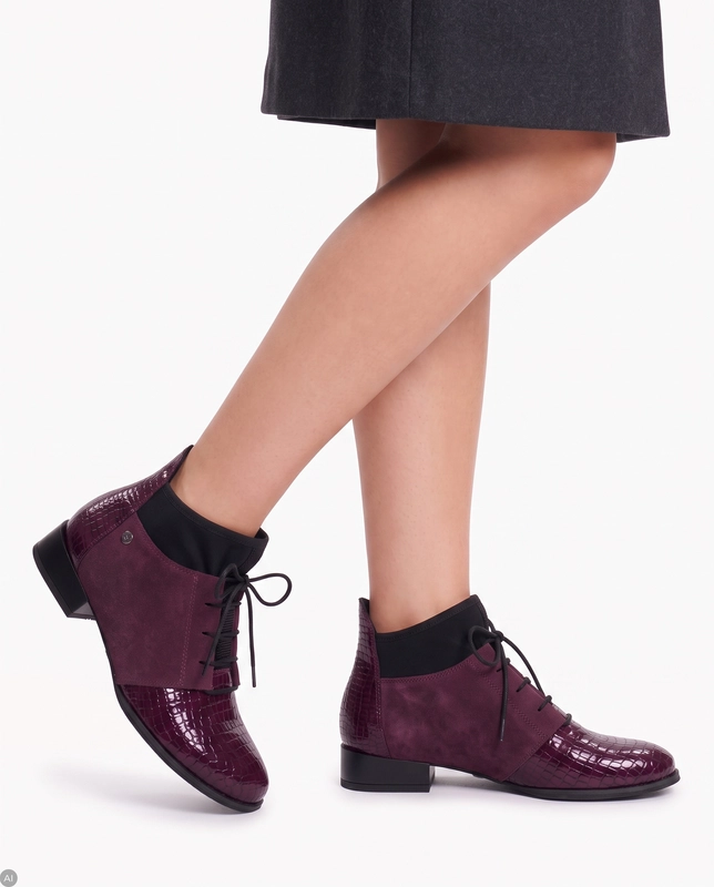 Maciejka 04744-48/00-7 Burgundy Lace-up Boots