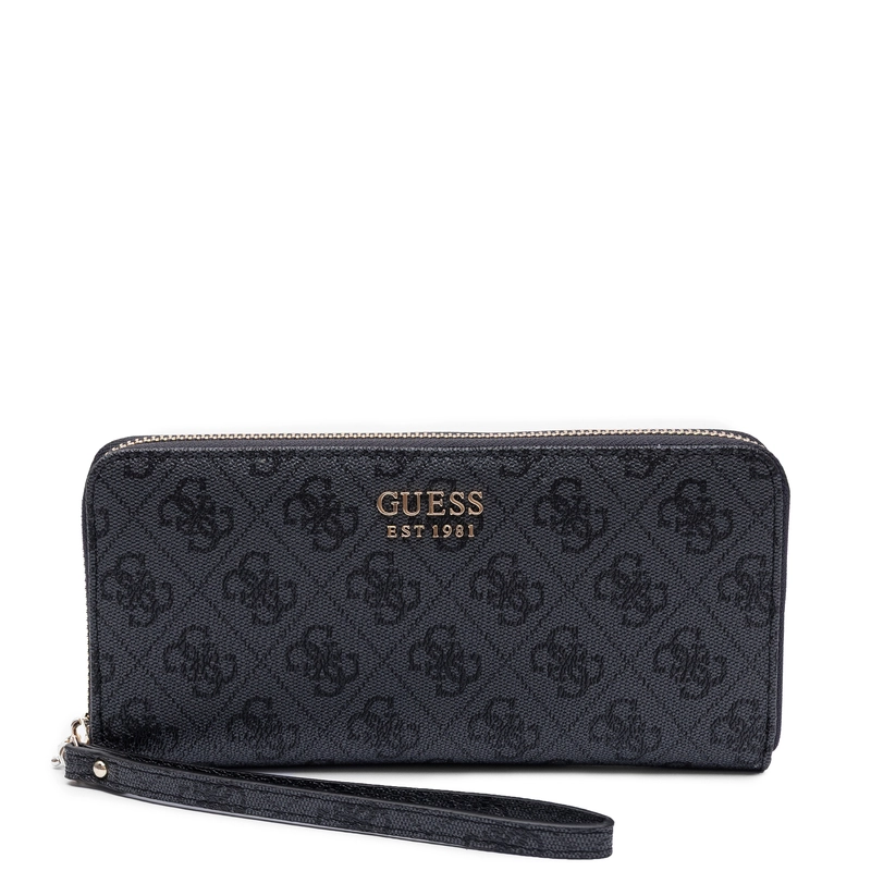 GUESS Women's Large Zip-Around Logo Wallet Black SWLG9648146-BLACK