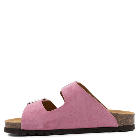 <h1>Scholl Leather Adjustable Slides Women’s Contoured Footbed Pink F00734-1026