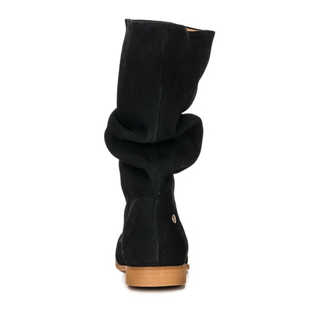 Maciejka Velour Slip-On Knee-High Boots Black 05057-01/00-6