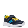 Geox boys’ breathable sneakers with hook-and-loop navy J36GBA-C0657
