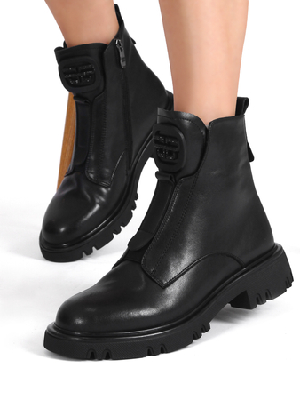 Filippo Black Leather Women's Boots