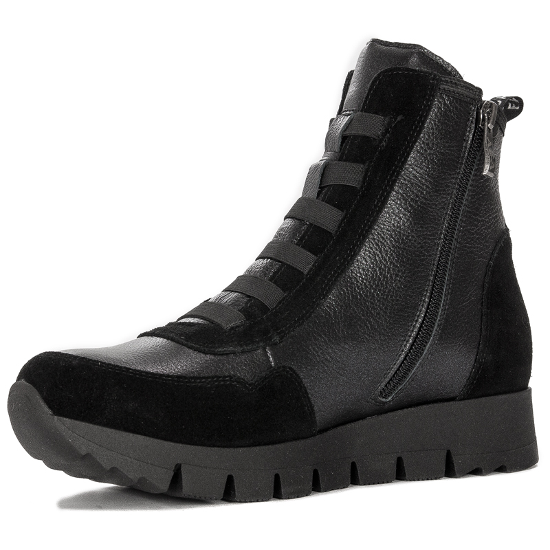 AGA Botki damskie na platformie ocieplane Black czarne