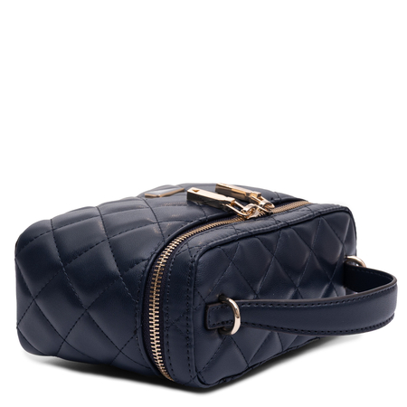 Guess Kuferek Torebka Elegancka Damska Klasyczna Czarna Pikowana Listonoszka QG245677-MIDNIGHT