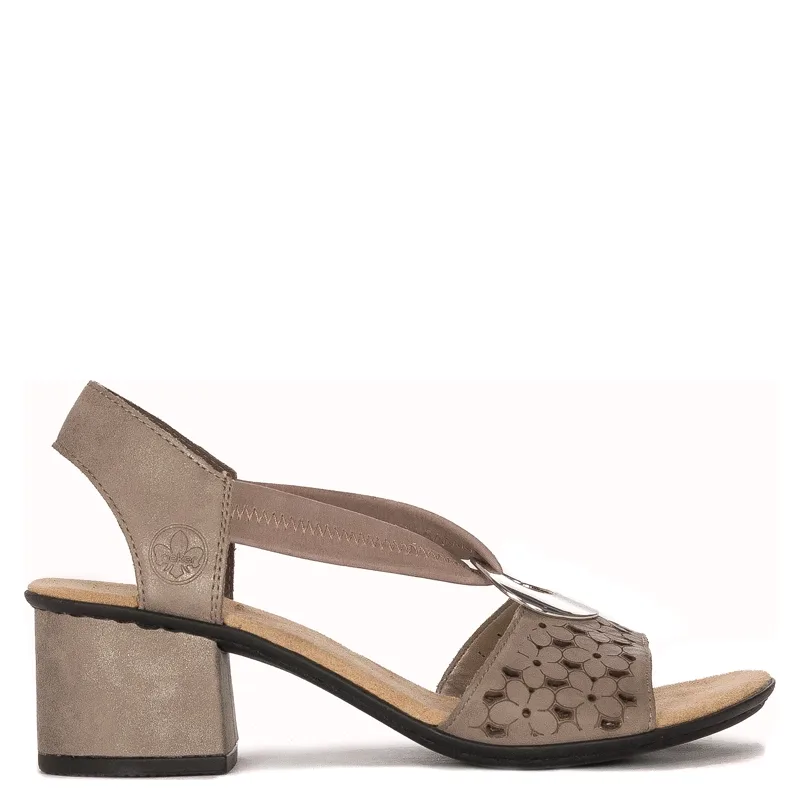 Rieker Seal Altgold Beige Sandals 64677-64