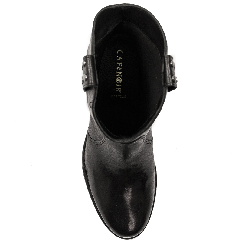 CAFENOIR Women's leather ankle boots Nero black