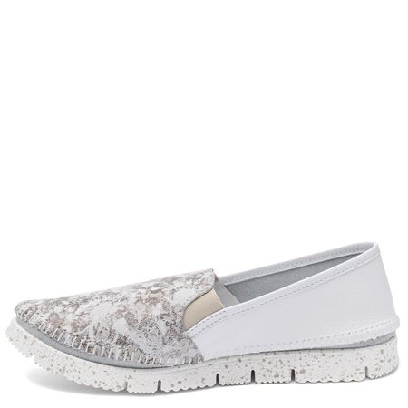 Maciejka Comfortable Leather Slip On Shoes Metallic Detail White 3512W-35/00-5