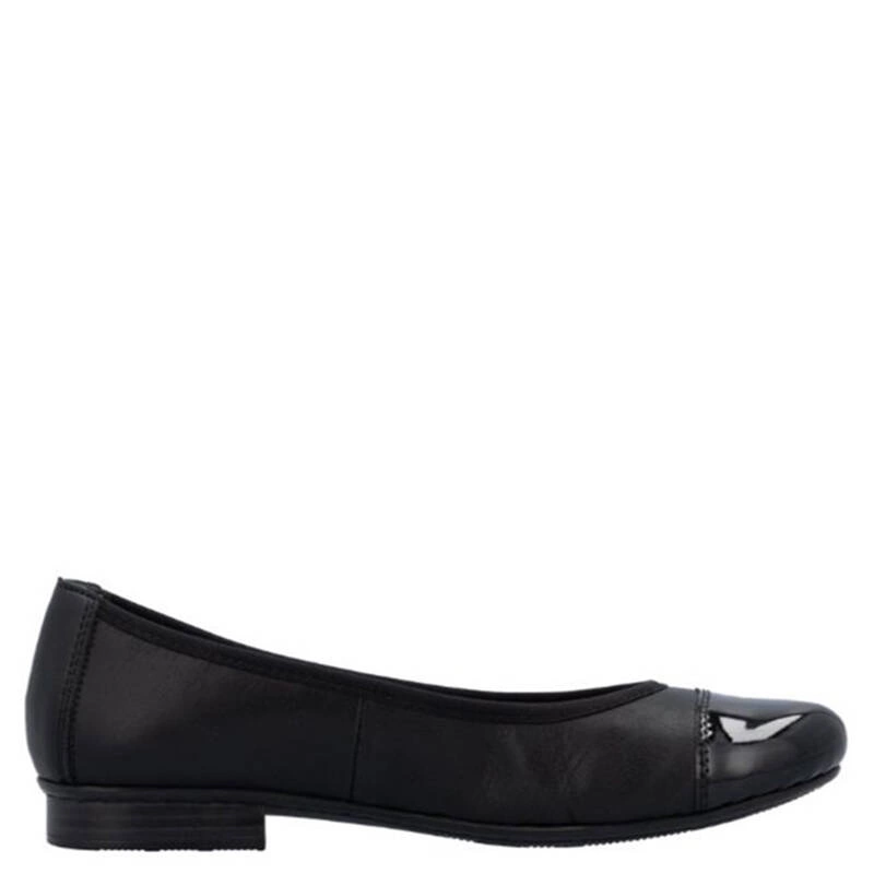 Rieker Women's Black Leather Ballerina