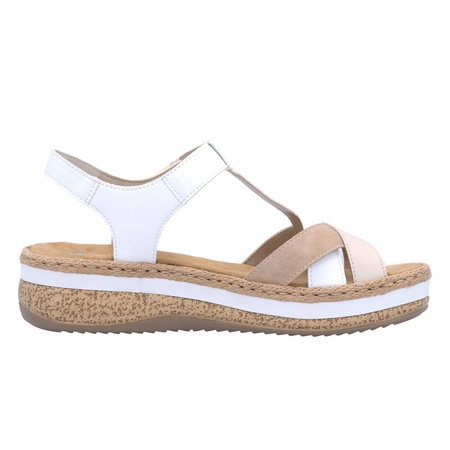 Rieker Women's Beige White Beige Sandals