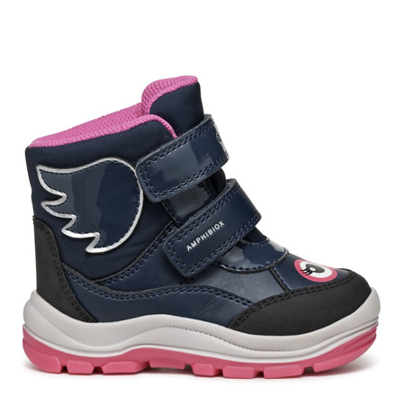 GEOX Children's' insulated Velcro boots Navy Fuchsia