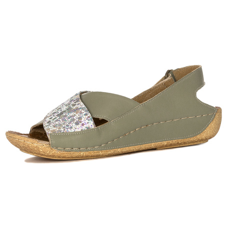 Maciejka Pistachio Leather Sandals