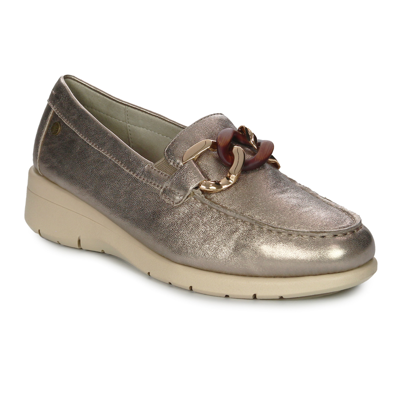 Maciejka Gold Leather Low Shoes