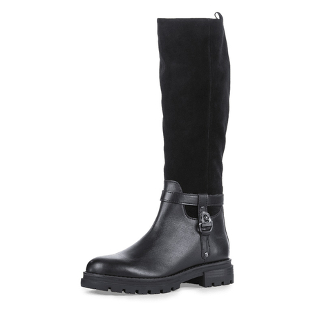 Marco Tozzi Leather Knee-High Boots Warm Lined Black 2-25603-43-098
