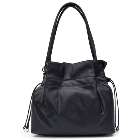 Guess Karima Drawstring Tote Bag Slouchy Shoulder Bag Black HWNG2249230-BLACK
