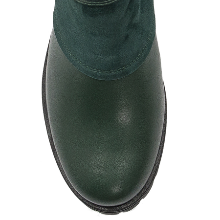 Visconi Women's high heels boots in natural leather green