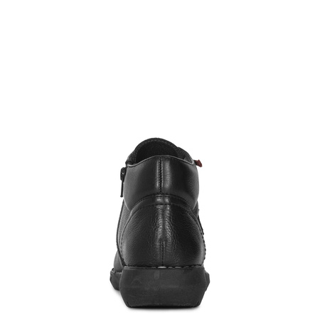 Maciejka Leather Elastic Laces Ankle Boots Side Zip Black P7240-01/00-1