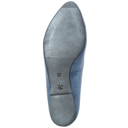 Maciejka Leather Almond-Toe Ballet Flats Navy-Jeans 04100-17/00-8