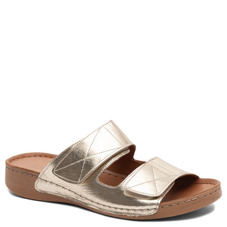 T.Sokolski Leather Slides Metallic Gold MET-350-3738-Gold