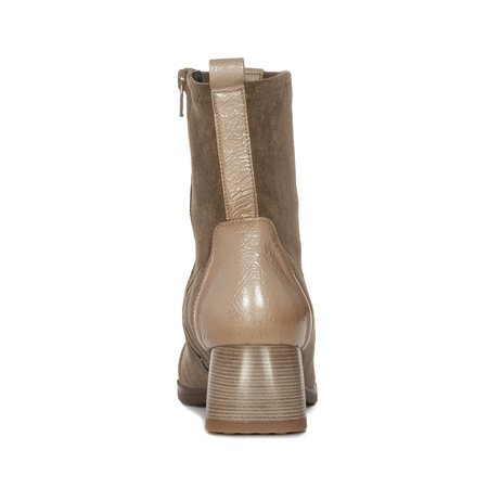 Hispanitas Women's Beige Ankle Boots with Heel