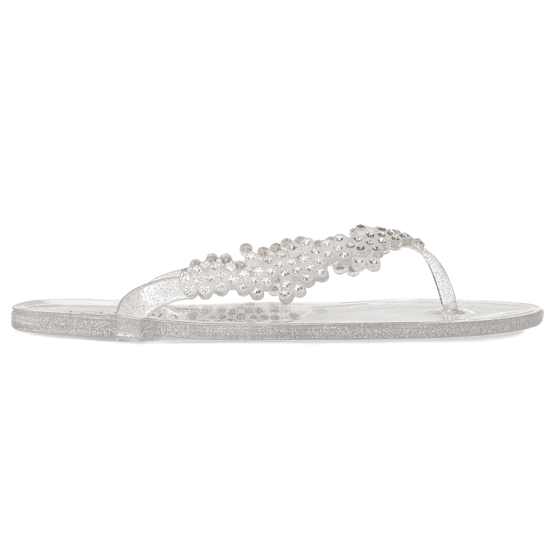 Sca'viola Women's Silver flip-flops slippers
