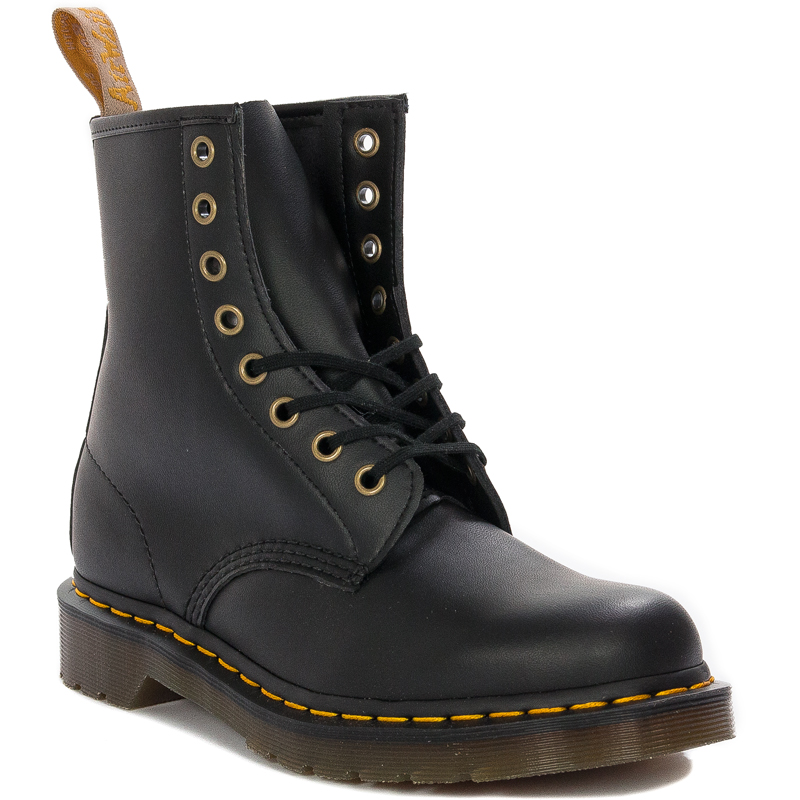 Dr. Martens Botki glany damskie skórzane Vegan 1460 Black