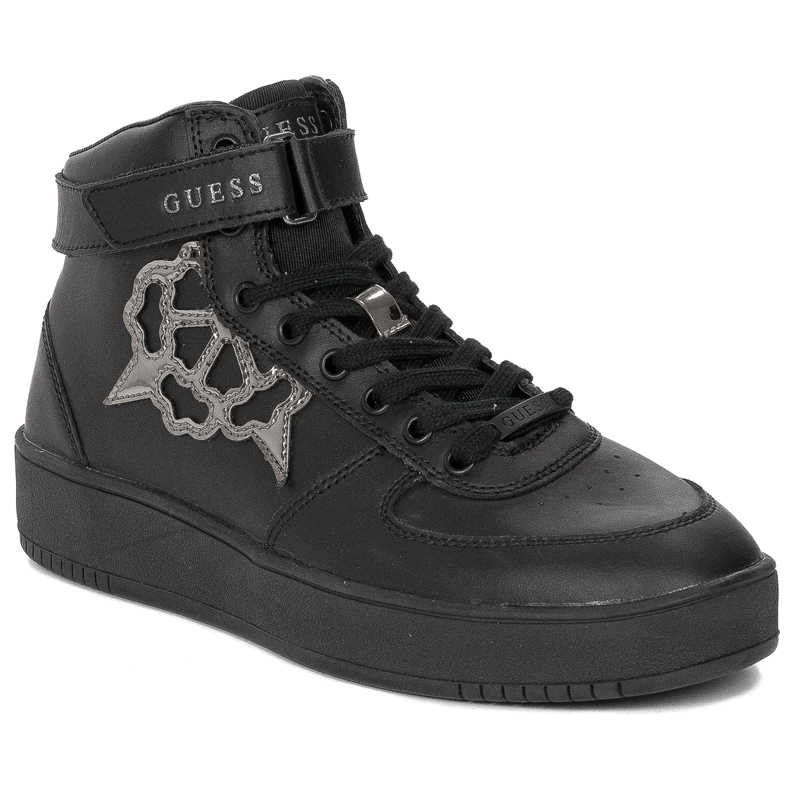 Guess Sneakersy damskie na platformie Vyves Black czarne