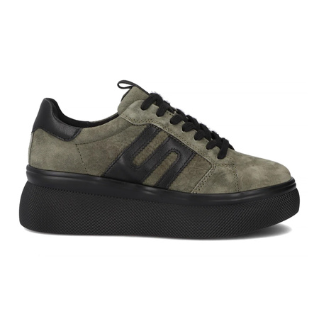 Filippo Khaki Leather Sneakers