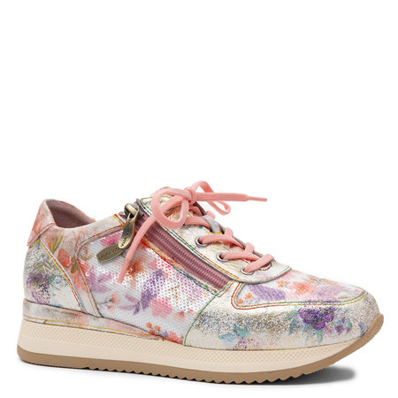 Laura Vita Sneakersy w Kwiaty Półbuty na Platformie Różowo-Wielokolorowe Gycmo-58-Rose