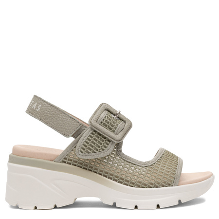 Hispanitas Leather Platform Sandals With Adjustable Strap Green HV264636-ALGA