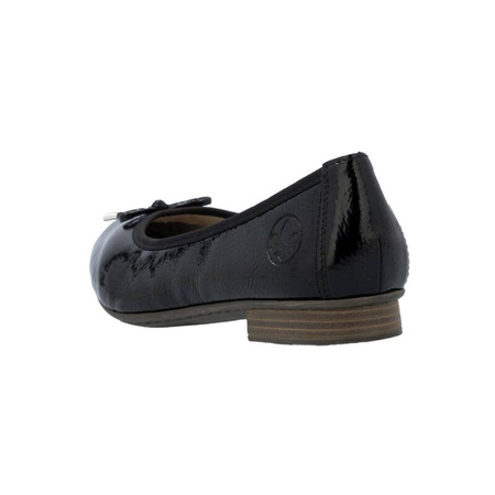 Rieker Baleriny Damskie Skórzane Black