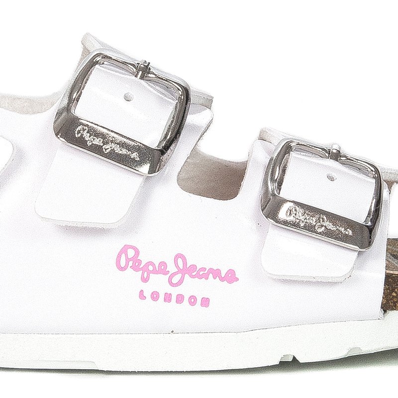 Sandały Pepe Jeans PGS90171 800 White Bio Basic Bukles Kids