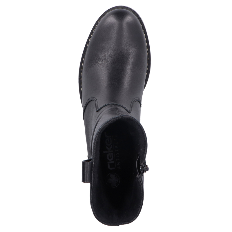 Rieker Comfortable Leather Women's Ankle Boots Warm Lined Black Z6883-00-BLK
