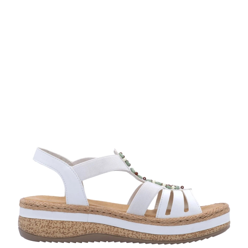 Rieker Women's White Sandals 