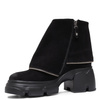 Maciejka Suede Asymmetric Zip Ankle Boots Platform Black 07145-01/00-8