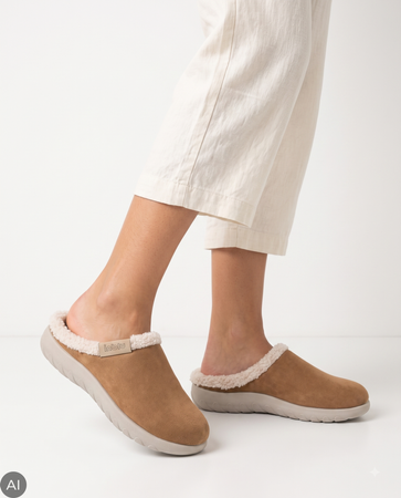 Inblu Women’s Comfortable Textile Home Slippers Brown ET000042