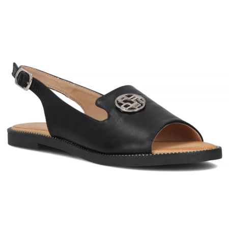 Filippo Women's Black Sandal With Strap