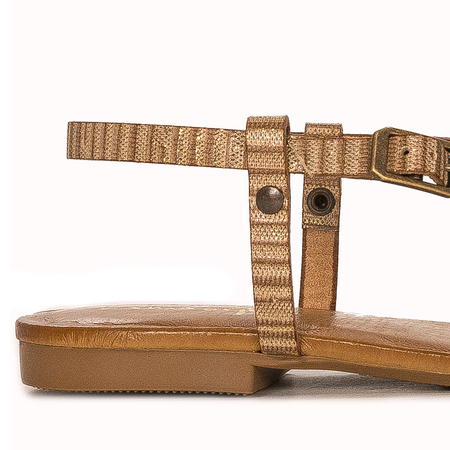 Maciejka women's brown gold Sandals