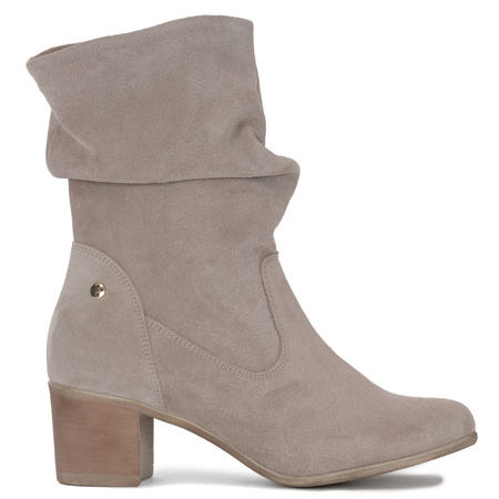 Maciejka Women's Leather Velour Boots Beige