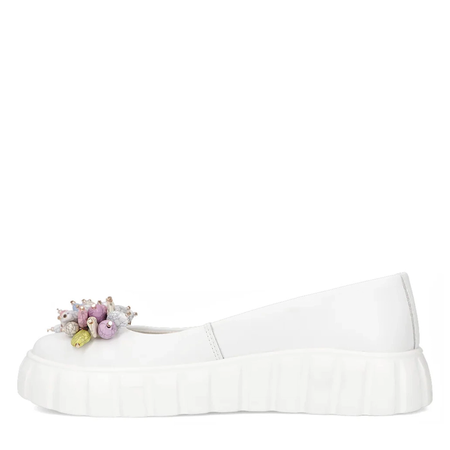 Filippo Leather Platform Shoes White DP6996-26-WH
