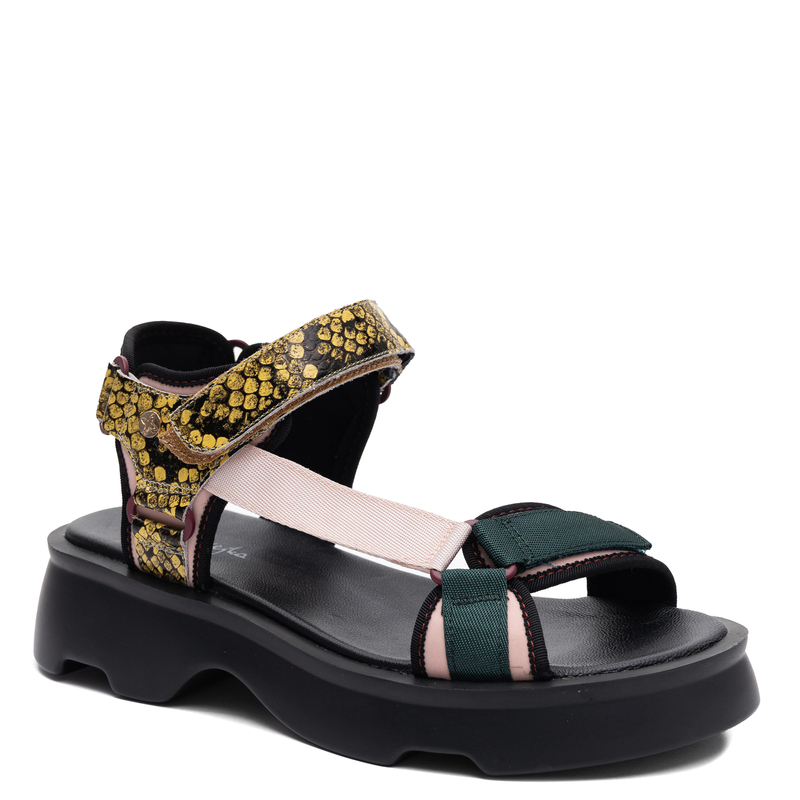 Maciejka Leather Platform Sandals Snake-Print Multicolour K7433-15/00-7