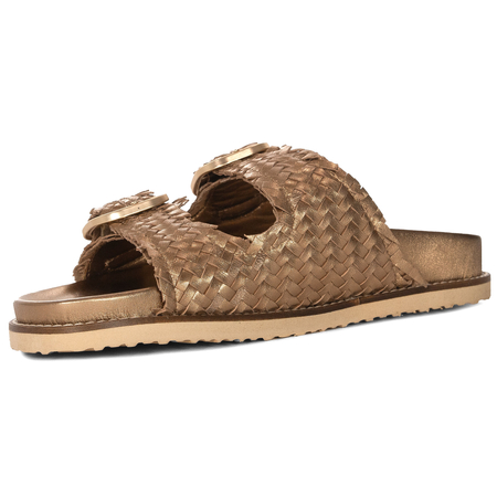 Inuovo Women's Leather Flip-Flops Gold
