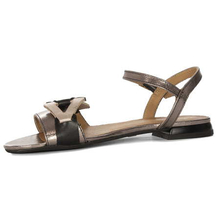 Maciejka Women's Leather Sandals Black Gold