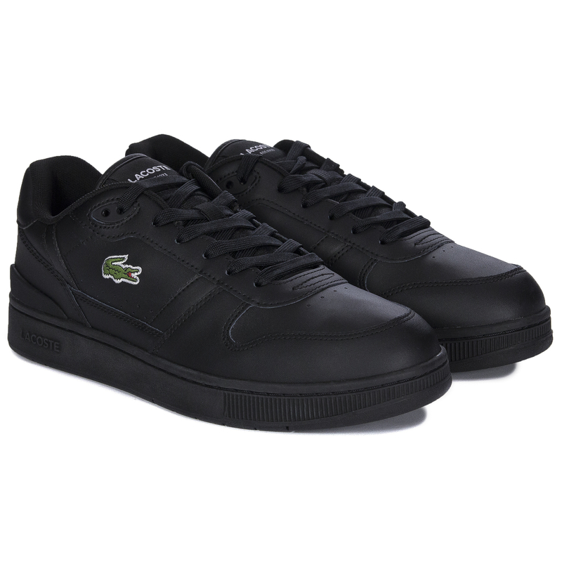 Lacoste Sneakersy męskie skórzane T-Clip Set 224 SMA BLK/BLK