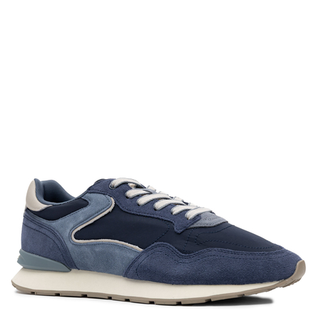 Hoff Leather-Textile Men’s Sneakers On Platform Navy 12602404